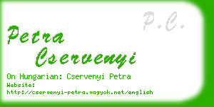 petra cservenyi business card